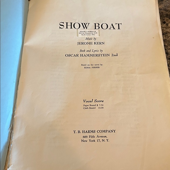 Vintage “Show Boat” Vocal Score Book - Picture 2 of 6